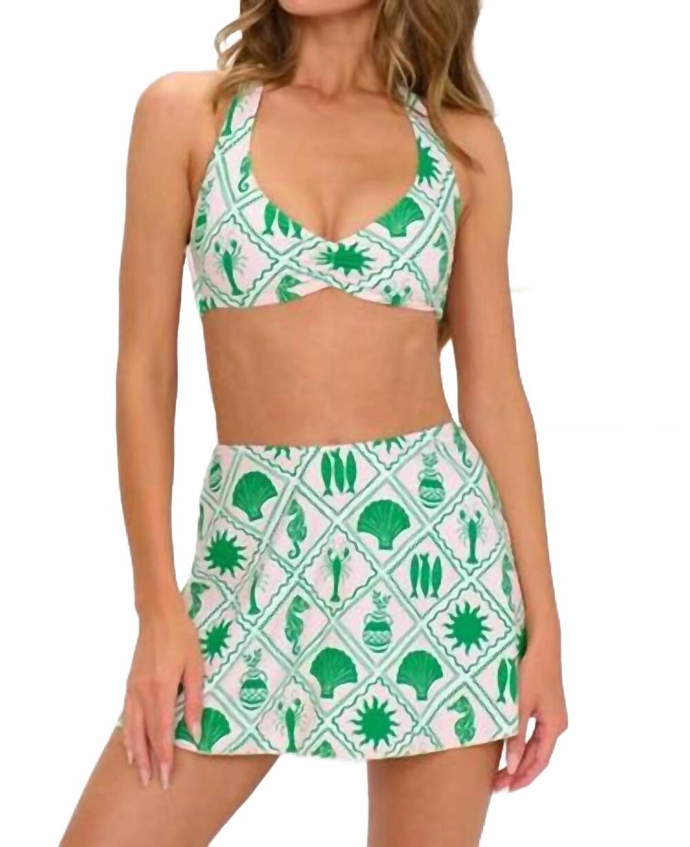 NEW SHOW ME YOUR MUMU swing swim mini skirt in coastal collage